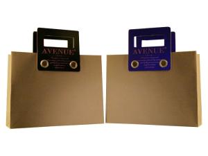 China Brown 400g Avenue Rectangle Special Paper Carrier Bag With Cardboard Handle wholesale