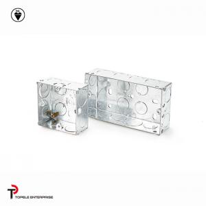 China Electrical Boxes / 2-Gang British Standard Metal Conduit Box with PVC , Switch Box on sale