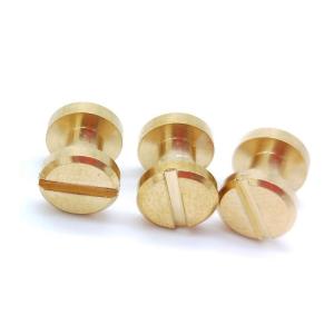 China 3/8&quot; Post 1/2&quot; 1/4 &quot; Plain Head Antique Solid Brass Chicago Screws For Leather wholesale