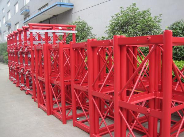 100m Single Cage Construction Hoist , Steel Galvanized Material