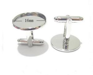 China 16mm diameter plate round shape transparents cufflinks from China wholesale