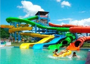 China Colorful Swimming Pool Fiberglass Water Slide Water Park Playground Equipment wholesale