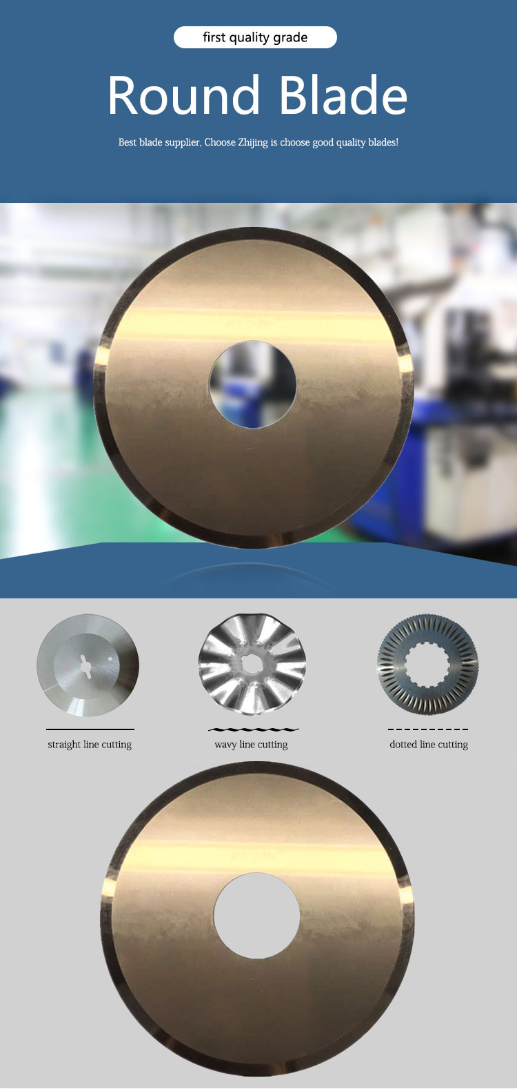 Tungsten Carbide Round Cutter Blade , Cutting Machine Blade Mirror Surface