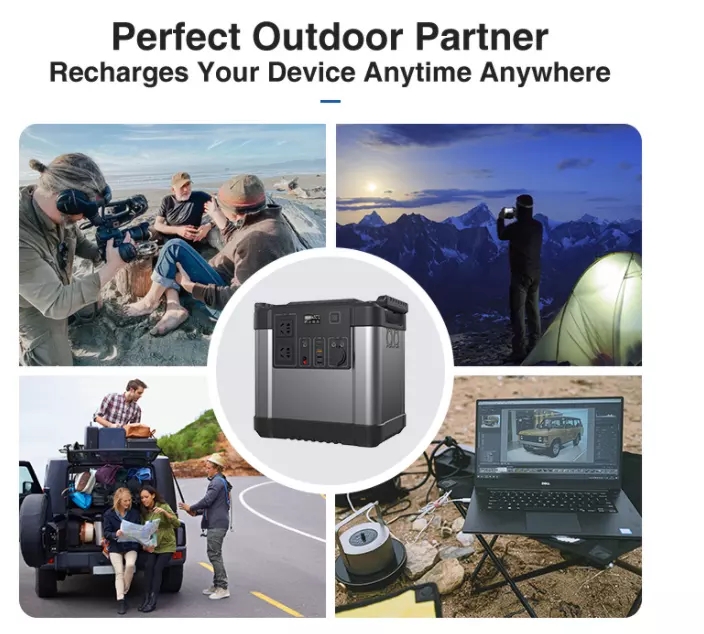 USB Type C Portable Electric Power Station 1000W 2220Wh For Camping Fishing