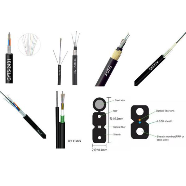 Butterfly Shaped FTTH Fiber Optic Cable 2 Core 4 Core Optical Fiber Cable Single Mode