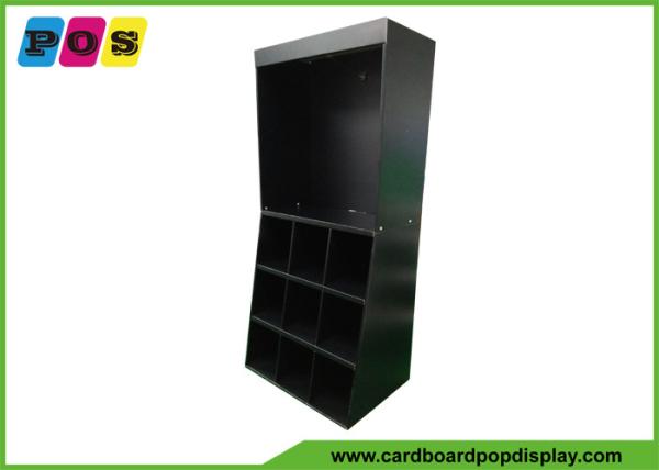 Black Printing Cardboard Display Shelves , T Shirts POP Cardboard Display With