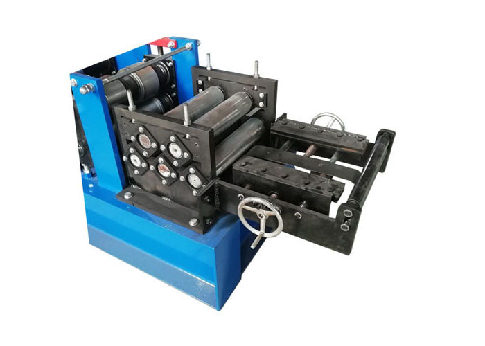 Automatic C Shape Purlin Roll Forming Machine Blue Color Galvanized Coil Material