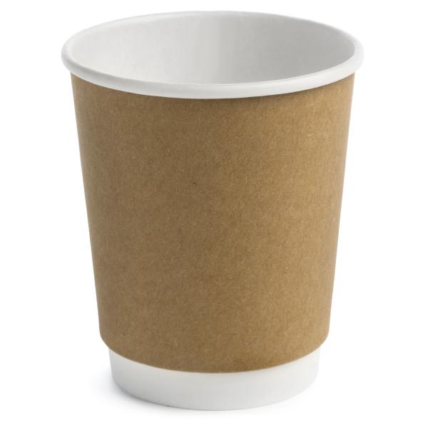 10oz Brown Disposable Biodegradable Kraft Paper Cups Coffee, Juice, Milk, Tea