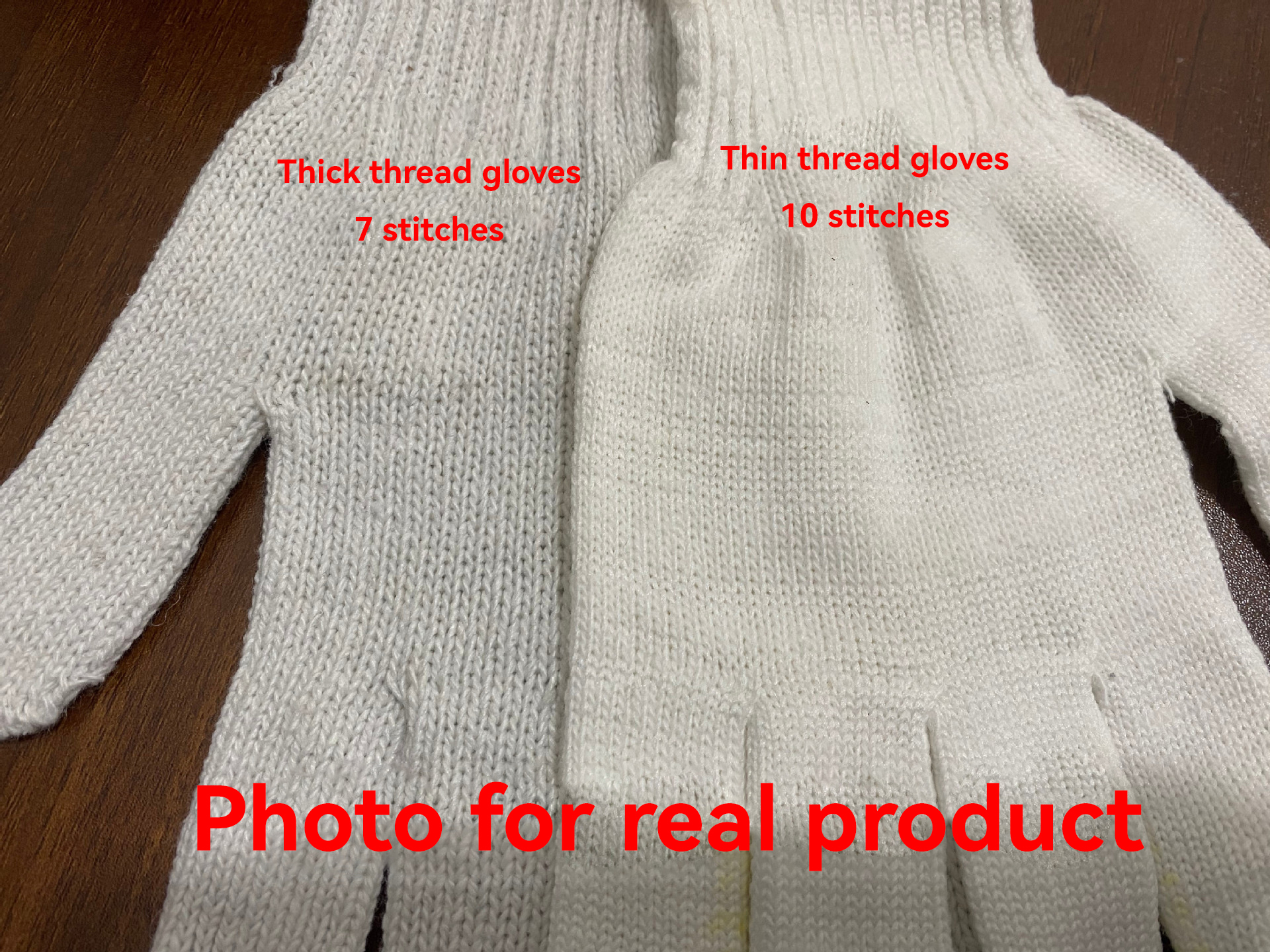 Hard-Wearing Deep White Cotton Hand Safety Knitted Work Gloves with Customized Weight