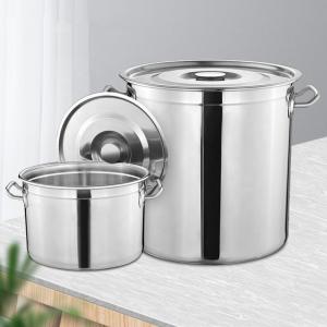 China New Design Silver Kitchen Cooking Ware Stainless Steel Heavy Duty Cooking Pot Soup Stock Pot With Stainless Steel Lid wholesale