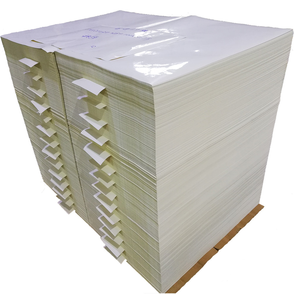 Sticker Paper sheet Cast Coated Art Paper with yellow color silicone kraft paper HM0111
