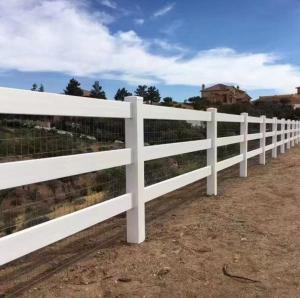 China 3 Rails Heavy Duty Vinyl Fence , Horse Pvc Farm Fence 1.2m Height wholesale