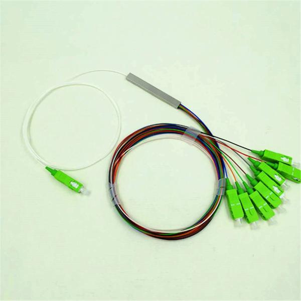 Steel Tube 1x8 Fiber Splitter , Optical PLC Splitter With SC / APC / UPC