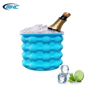 China Collapsible Silicone Ice Mold Ice Cube Maker Ice Bucket Eco Friendly wholesale