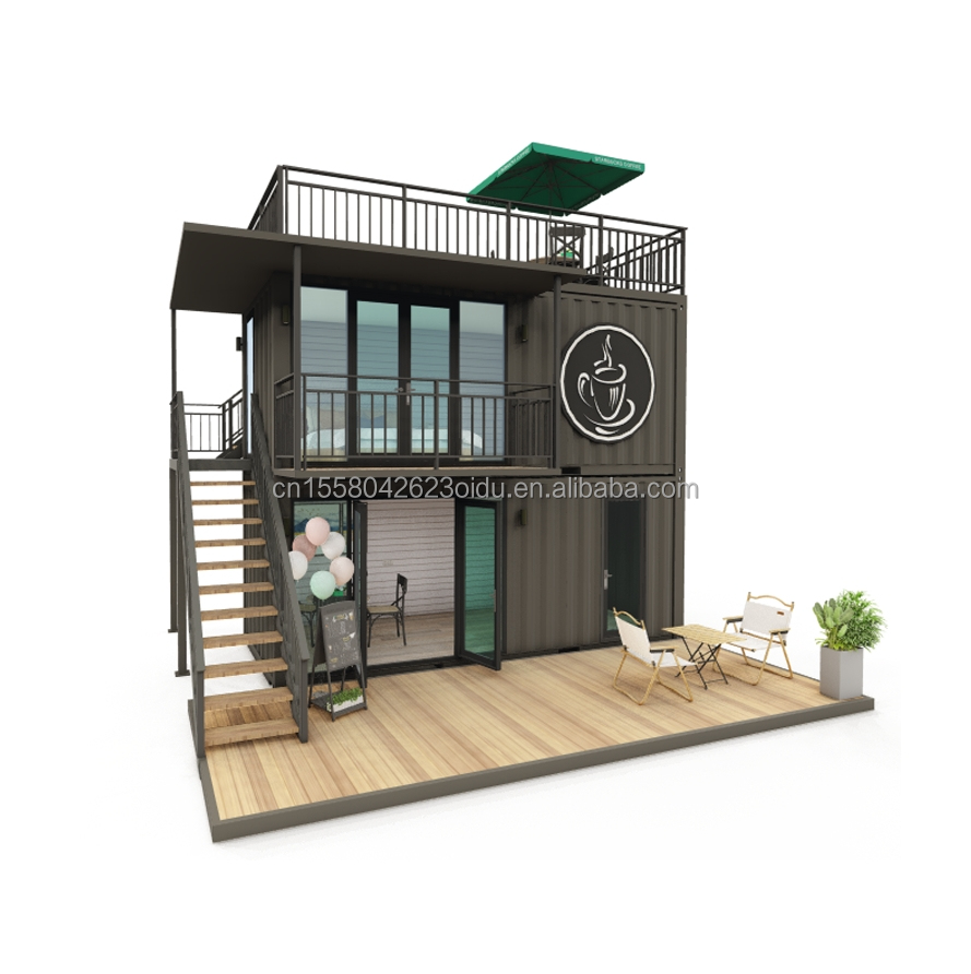 Modern Design Style 10 ft 20 ft Mobile Bar Prefabricated House Container Store Outdoor Steel Sandwich Panel Coffee Shop
