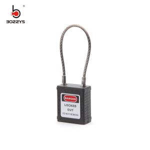 China BOSHI Cheap Price Nylon PA Body Stainless Steel Wire Safety Padlocks wholesale