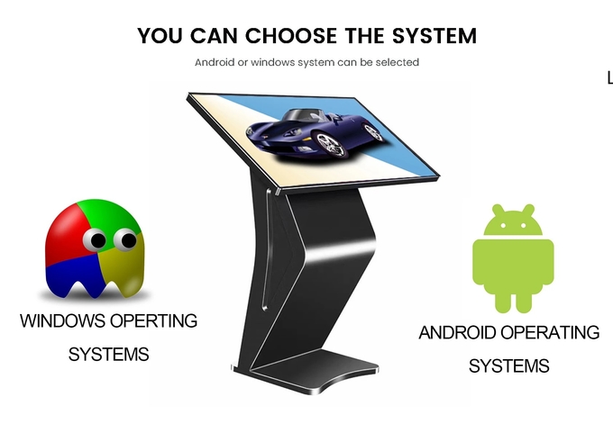 All In One Self Check Kiosk Horizontal Multimedia Display Android Windows
