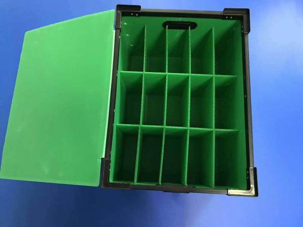 Green Plastic Storage Dividers Fire Resistant Compartment Plastic Containers