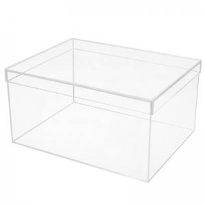 China Clear Shoe Display Acrylic Box With Lid Supports Container Store Glossy Transparent wholesale