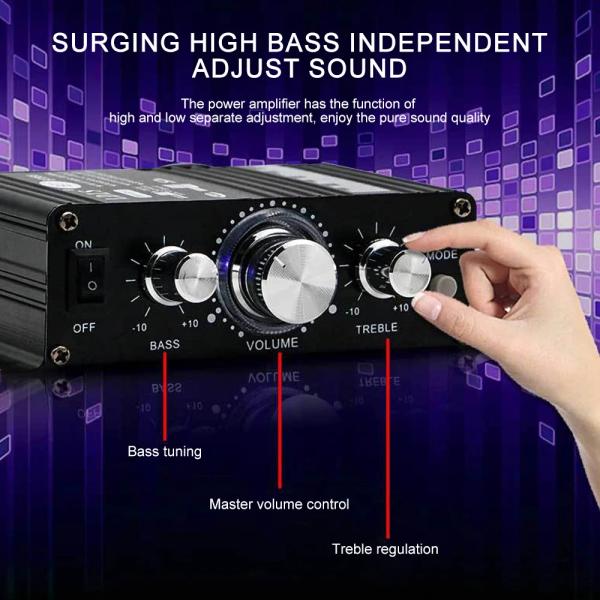 AK-270 12V 30W+30W 2.0 Channel Bluetooth Power Amplifier for Home Theater