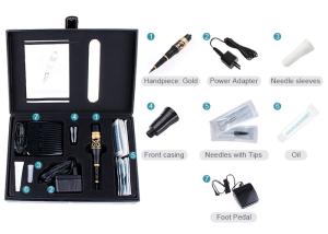 China Multifunctional Semi Permanent Makeup Pen , Gold Digital Eyebrow Tattoo Gun wholesale