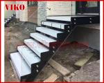 Double Steel Plate Staircase VK22S Railing tempered glass, Stringer,carbon 304
