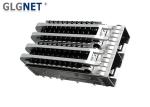 Light Pipes Heat Sink Ganged SFP Cage 1 x 2 Ports 2.05 Mm Press Fit Pin