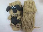 Fashion Indoor Floor Socks Cozy Stripe Socks--cute dog--knitted Sock with slip