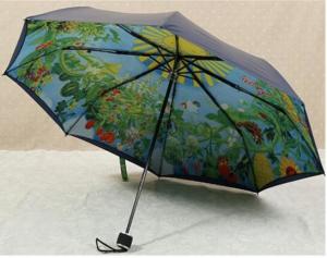 China 21 Inches Collapsible Patio Umbrella Manual Open Metal Frame Printed Pattern wholesale