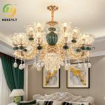 Full Spectrum LED Luxury Glass Ceramic Chandelier Living Room Dining Room
