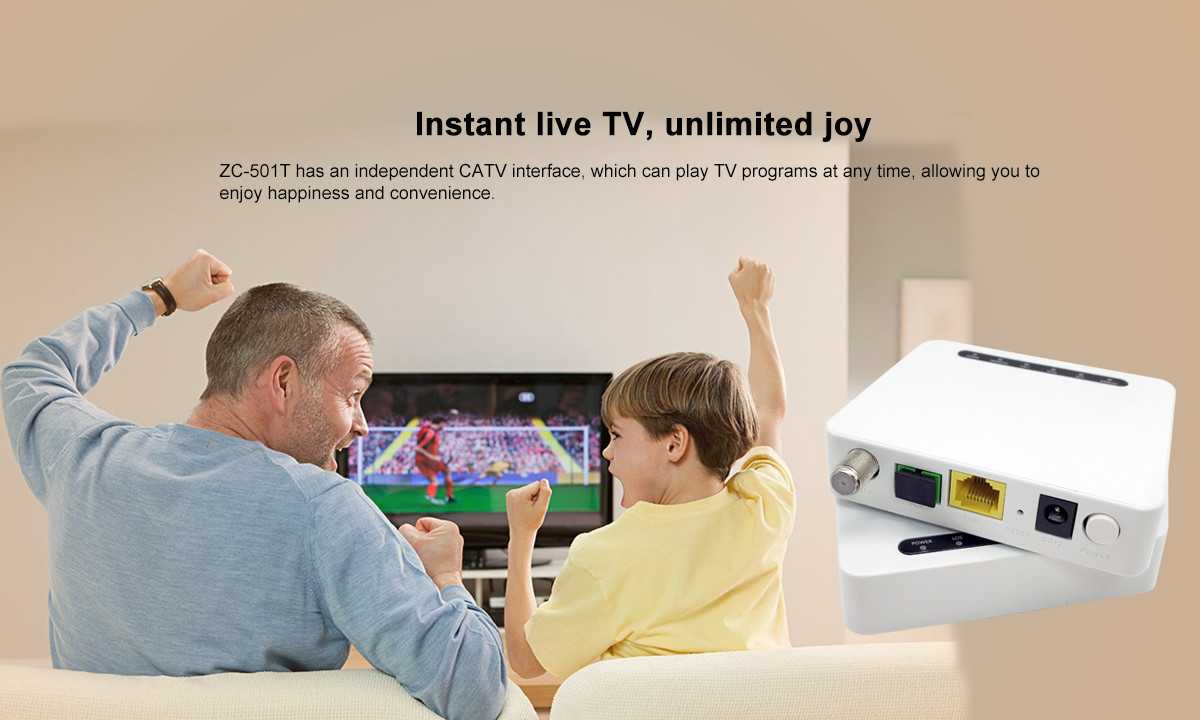 ZC-501T XPON ONU CATV 1GE CATV With Remote Support ONT GPON