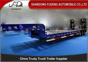 China Transport Heavy Large Machine Low Flatbed Trailer , 45 Ton - 55 Ton Low Bed Trailer wholesale