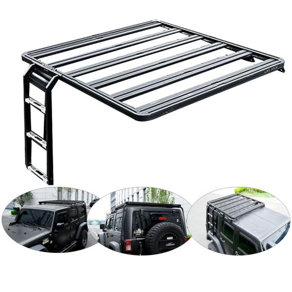 Q235-8 Black Metal Fabrication Car Ladder Roof Rack Side Wall Retrofit Kit for