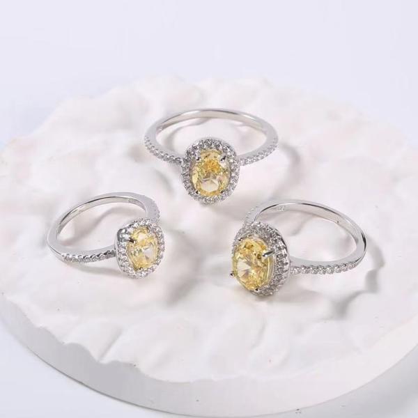 Eternal Engagement Promise Rings Radiant Cutting 2.3g 925 Silver CZ Rings For
