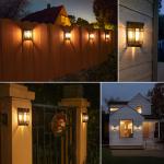 Vintage Wireless Fence Solar Outdoor Wall Light Decorate Garden Patio Yard 3.7V