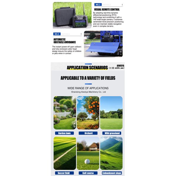 Factory Direct Cordless Remote-controlled Lawn Mower 550mm Cutting Width 360 Turning Radius GPS DIY Grade for Estate Lawns