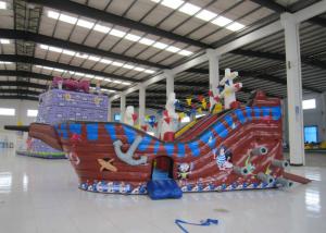 China Large  Kids Outdoor Inflatable Pirate Ship Fire Resistance PVC digital painting inflatable pirate boat jump house wholesale