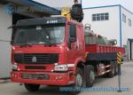 Right Hand Drive HOWO 8 X 4 12 Ton Crane Mounted Truck With Half Row Cab