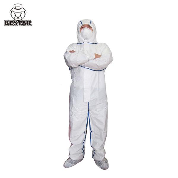 EN14126 Anti-static microporous type 456 disposable coverall for virus protection