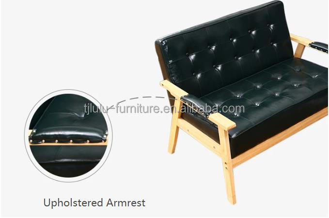 Comfortable Wooden Design Pu Seat Armchair for Hotel Dinning in Office Building and Coffee Shop