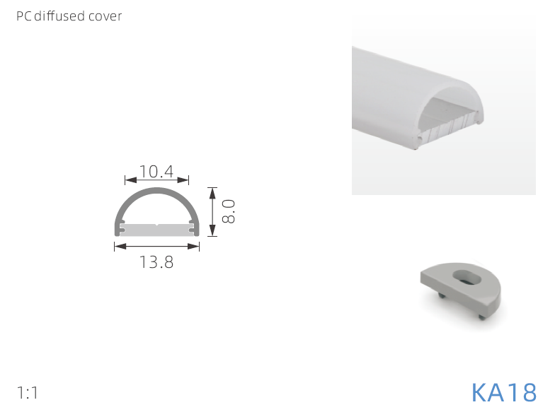 Custom slim led aluminium extrusion with diffuser cover