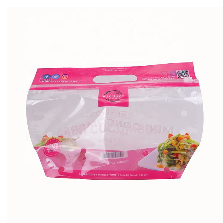 50 Microns Biodegradable Vegetable Packaging Bag With Air Vents