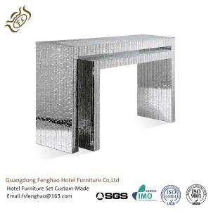 China Elegant Crystal Veneer Compact Glass Mirrored Console Table For Hotel Lobby Bedroom wholesale