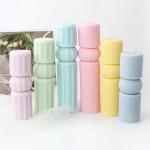 Large Tall Pillar Decorative Candle Mold Roman Aesthetic Striped Cylindrical