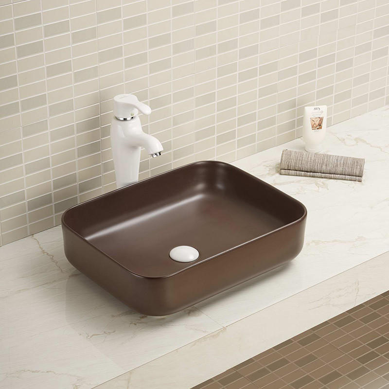 15 Inch Vessel Ceramic Bathroom Sink Bowl Stain Resistant Hand Wash White
