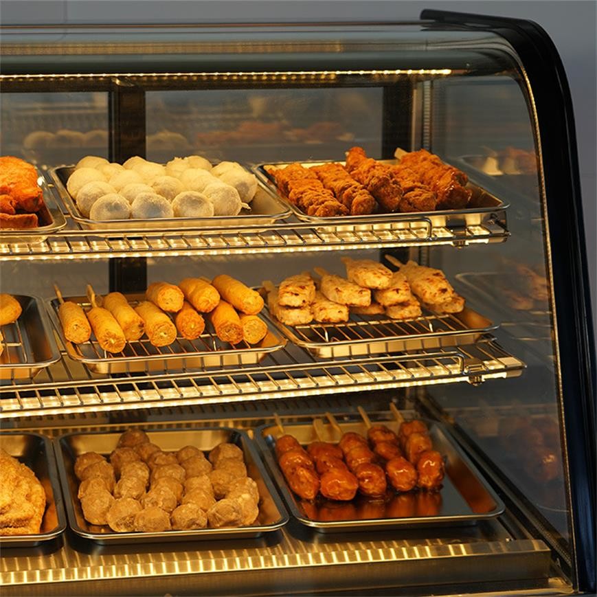 Counter Top Front Curved Glass Cake Display Fridge 100L