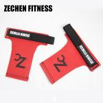 Soft red crossfit hand grips suede microfiber leather palm protect workout grips