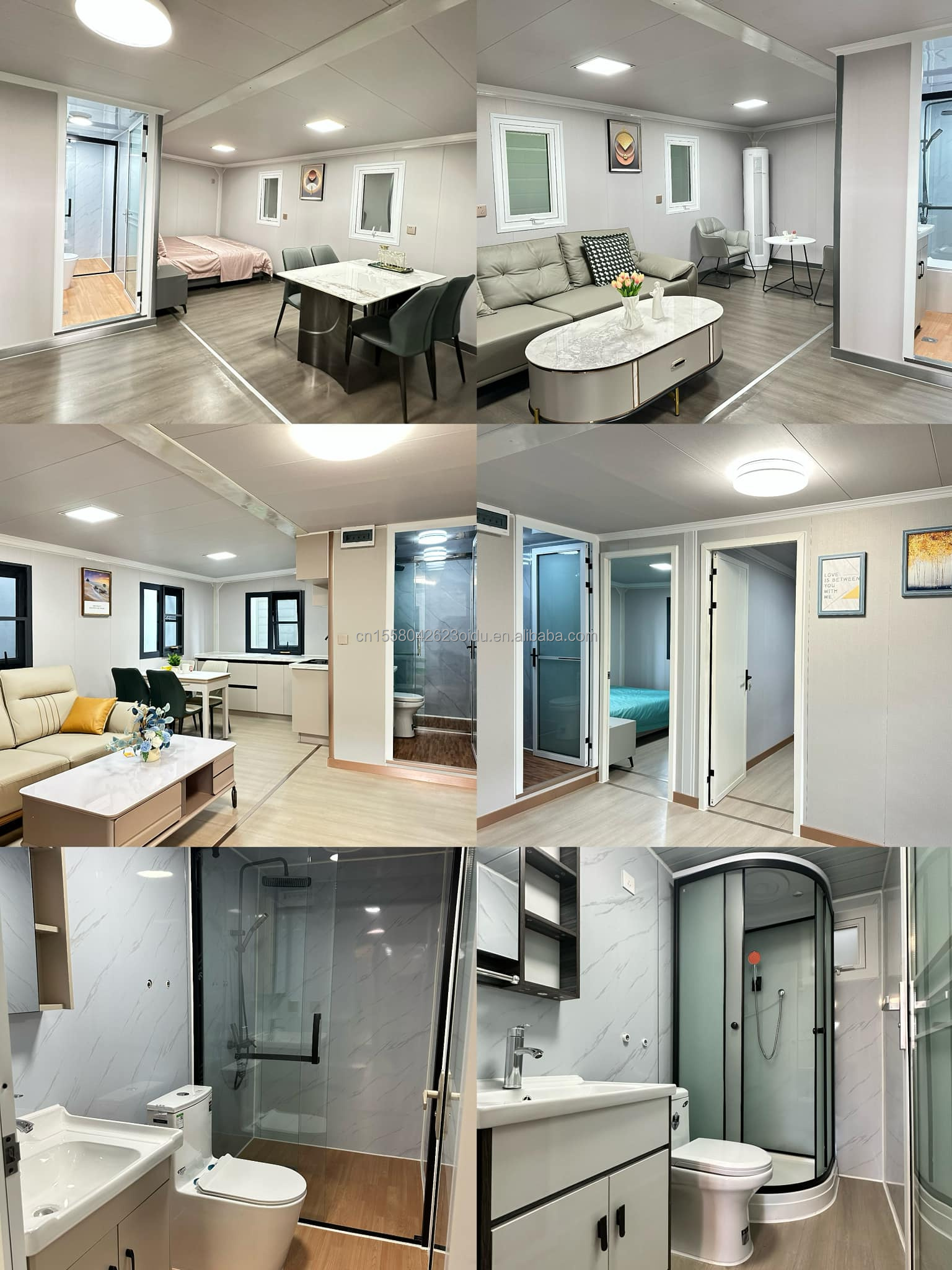 Wooden Houses in Customized Color EU Prefabricated 20ft Three Bedroom Expansion House
