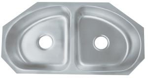 China 35 Inch Undermount Double Bowl Kitchen Sink With Cardboard Cutout Template wholesale