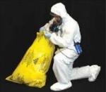 32 x 48 6 Mil Printed Yellow Black Asbestos Bags, factory manufacturing